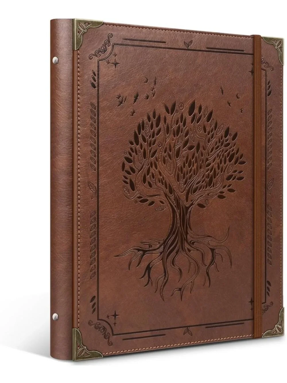 Stylish PU Leather 3-Ring Binder, 1-Inch Capacity, Holds 200 Sheets, Office